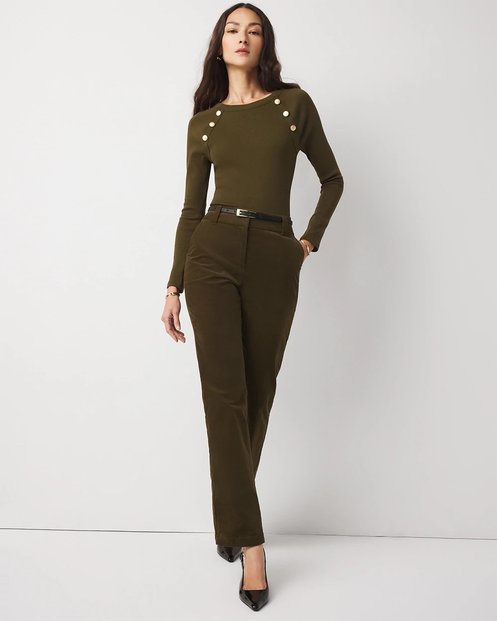 High-Rise Riley Corduroy Trouser | White House Black Market